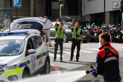 Policia al lloc dels fets