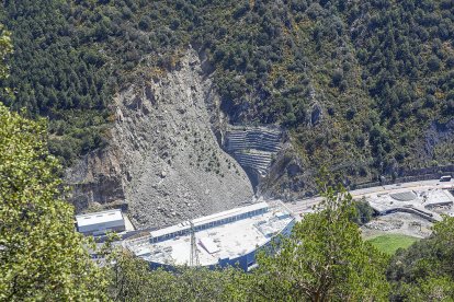 L'aspecte actual de la zona de la Portalada, on va tenir lloc l'esllavissada de pedres ara fa tres anys.