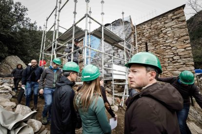 Espot, Riva, Marsol i Astrié han col·locat la primera pedra de la segona fase de les obres