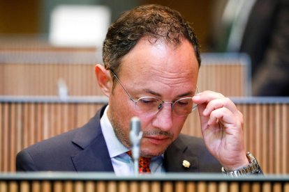 El cap de Govern, Xavier Espot, ahir durant el seu discurs.