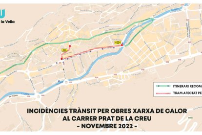 Mapa amb les incidències de trànsit.
