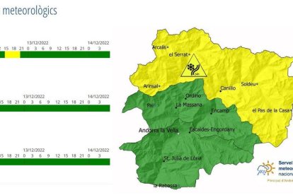 Avís groc aquesta tarda per acumulació de neu al nord del país