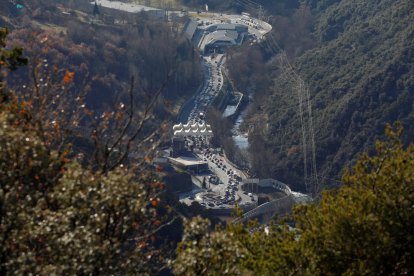 Retencions de trànsit, ahir.