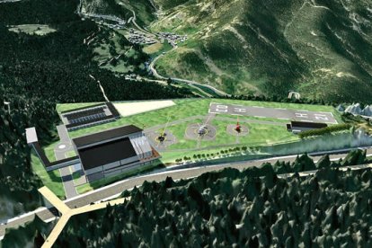 Els plànols de l'heliport nacional.