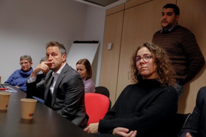 La trobada del PS amb la premsa d'ahir.