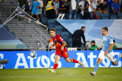 Berto Rosas, en una de les ocasions que va tenir Andorra al camp d'Israel.