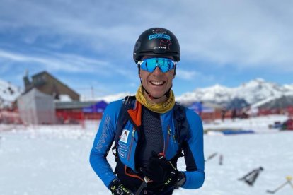 Oriol Olm abans d'iniciar avui la prova d'esprint a Boí Taüll