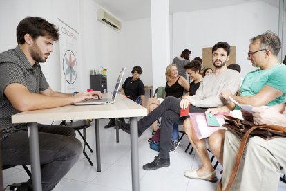 Un moment de l'assemblea extraordinària de Concòrdia, ahir.