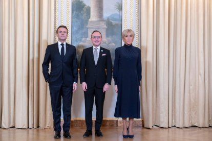 Xavier Espot amb Emmanuel Macron.