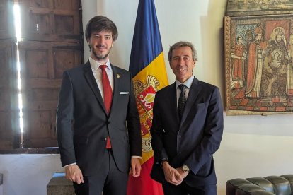 Vista del ministre de Cultura i Educació de San Marino, Andrea Belluzzi, a Casa de la Vall