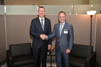 Espot reunit amb el president de Letònia, Edgars Rinkēvičs