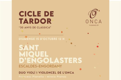 Concerts per celebrar els 30 anys de la Fundació ONCA