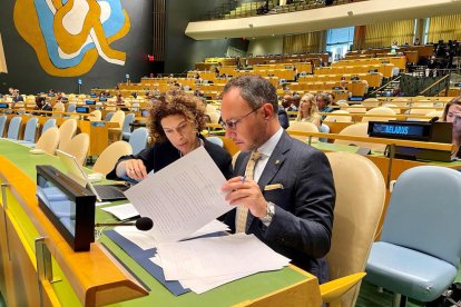 El cap de Govern abans de la compareixença a l'ONU.