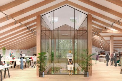 Aquest és l'aspecte que tindrà l'interior de l'antic hotel després de la remodelació.