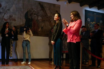 Babi i Pujol jurant com a inspectores, ahir a Casa de la Vall.