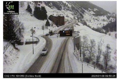 Estat de la carretera a Soldeu aquest matí