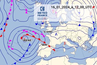 Arribada de la pertorbació 'Irene'