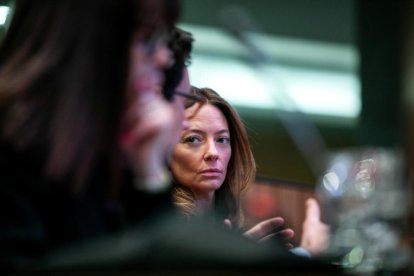 La ministra Mas en la sessió d'ahir.