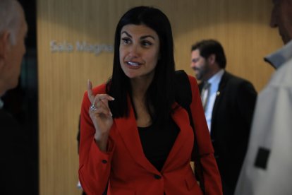 Carine Montaner abans d'entrar al judici aquest matí