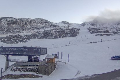 Estat de l’estació d’Arcalís, ahir..