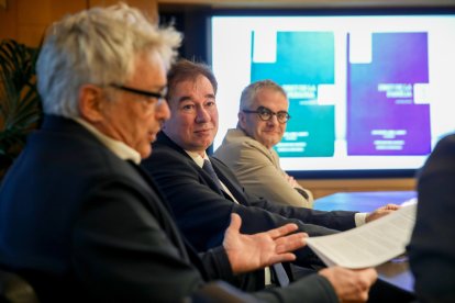 D’esquerra a dreta: Oriol Ribas, Joan Manel Abril i Isidre Bartumeu.