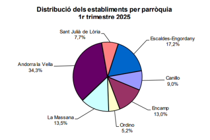 Distribució dels establiments inscrits al Registre de comerç.