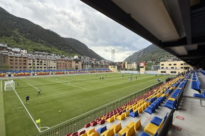 Vista general de l'estadi de la FAF a Encamp.