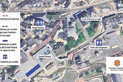 El recorregut que farà el Copríncep i les zones per al públic.