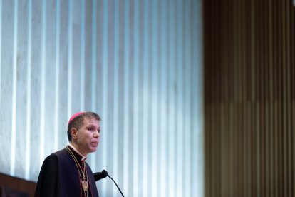 El Copríncep episcopal, Josep-Lluís Serrano Pentinat, durant el discurs.