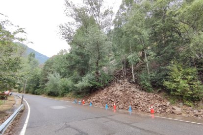 El lloc de la primera esllavissada a la part andorrana.