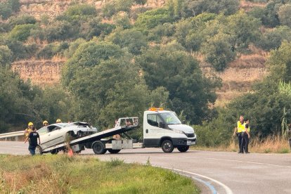El vehicle accidentat a Ponts.