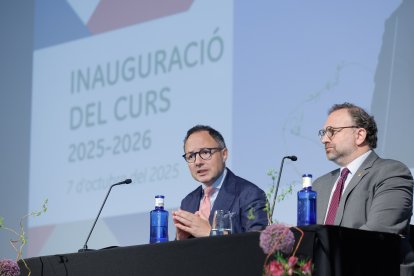El cap de Govern, Xavier Espot, durant el discurs a la inauguració del curs 2025-2026.