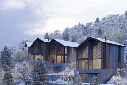 Simulació de com podrien ser els habitatges de la urbanització.