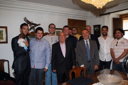 Pere Font Moles homenatjat pel comú d'Encamp el 2014 com el padrí més gran del poble