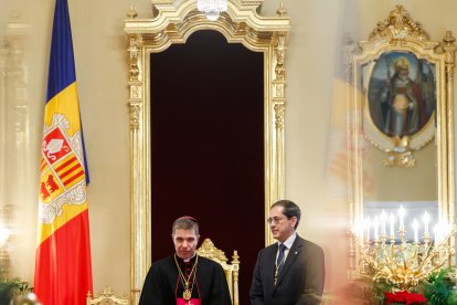 El Copríncep episcopal abans de realitzar el parlament de Nadal.