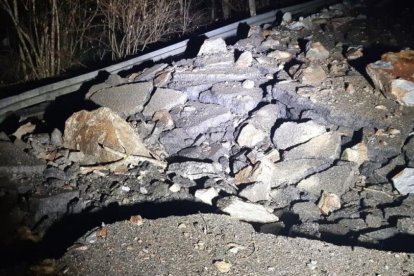 El despreniment de roques a l’RN-20.