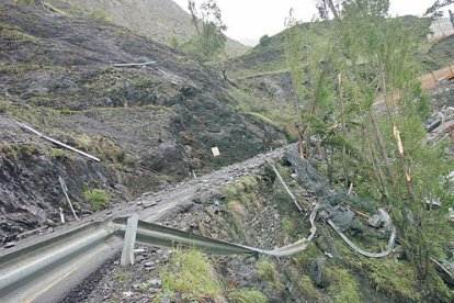 Estat de la CG-2 després de l’esllavissada.