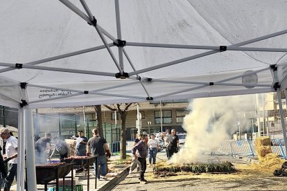 Un moment durant la calçotada popular.