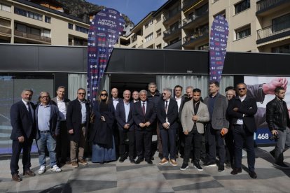 L'expresident del Barça, Joan Laporta, a la inauguració de l'oficina de recollida de signatures per les eleccions del Barça a Andorra la Vella.