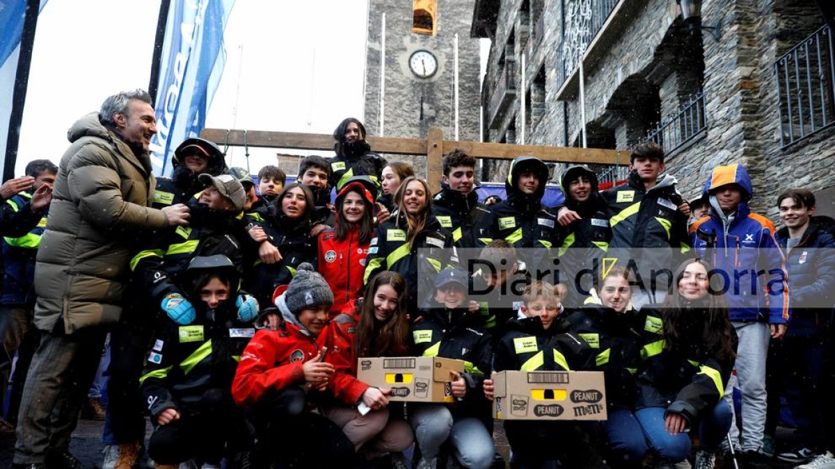 L'equip andorrà ahir en la cloenda del Borrufa