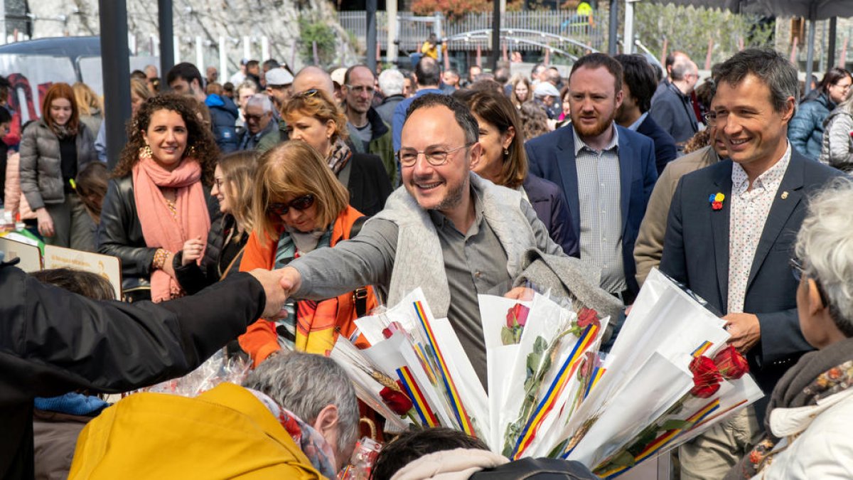 El cap de Govern, Xavier Espot, ahir a la plaça del Poble.