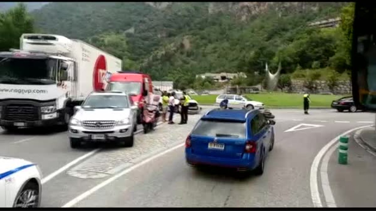 Accident d'un motorista a la Margineda