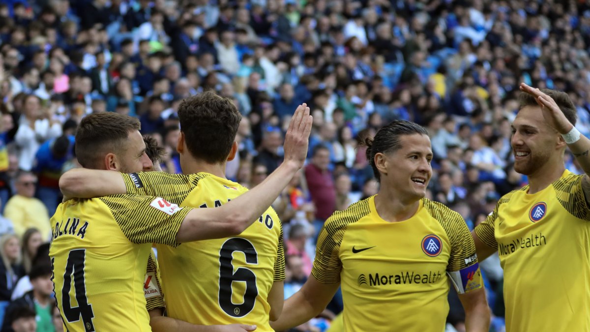 Celebració del gol de l'FC Andorra