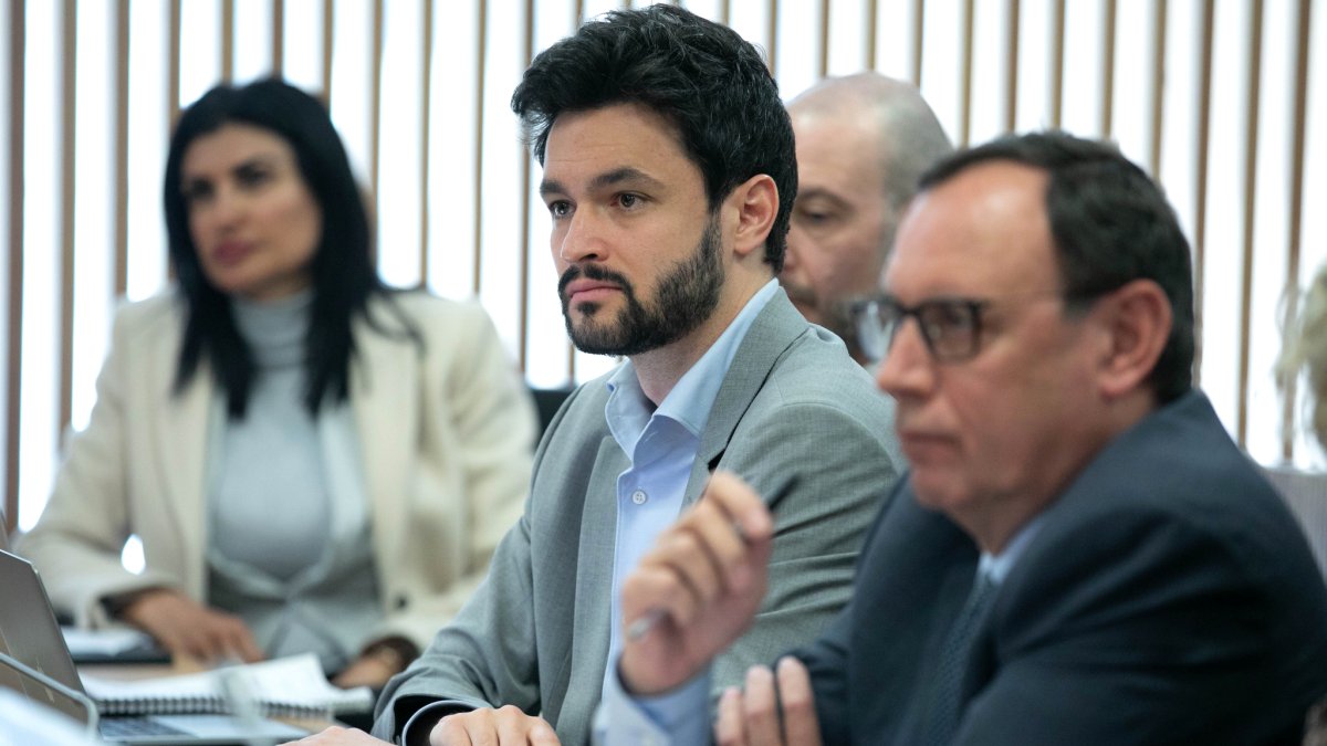 Jordana, Escalé i Montaner en una compareixença de Galabert i Escoriza al Consell General.