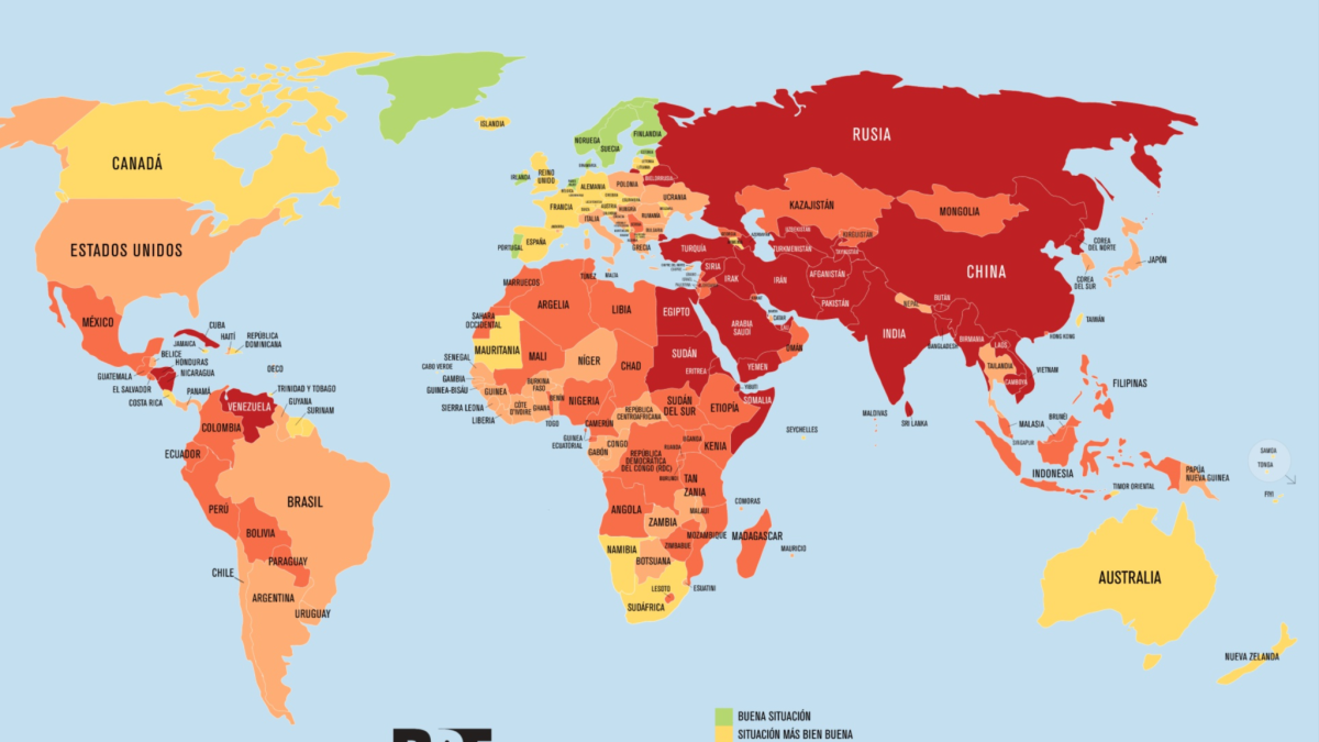 Mapa mundial del rànquing de llibertat de premsa