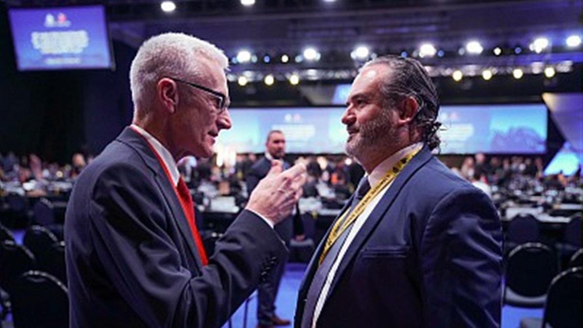 Robert Guirao amb el secretari general d'Interpol, Jürgen Stock