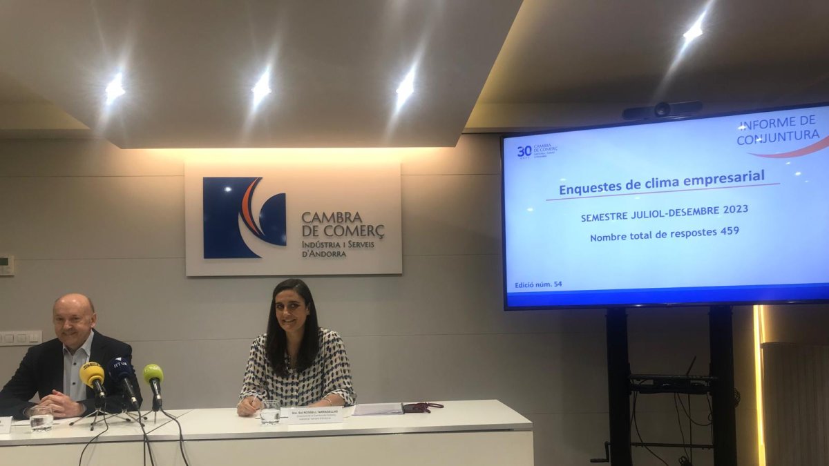 Josep Maria Mas ha presentat l'informe de les enquestes de conjuntura de la Cambra