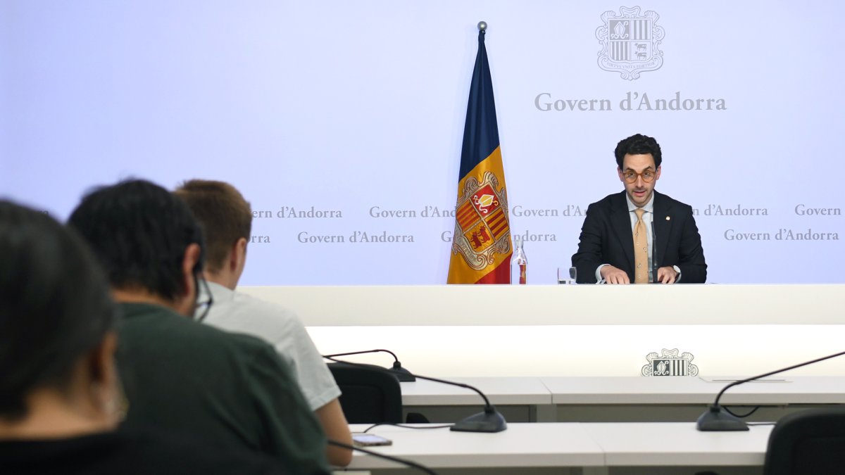 El ministre portaveu, Guillem Casal, durant la roda de premsa posterior al consell de ministres.
