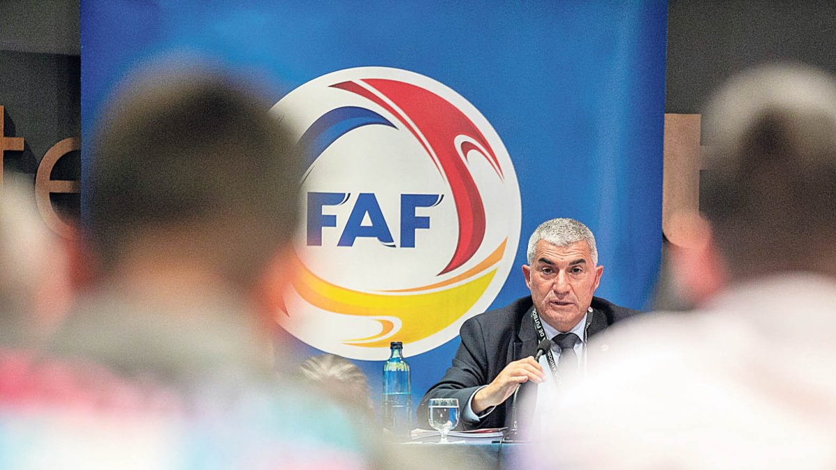 El president de la Federació Andorrana de Futbol, Félix Álvarez, ahir durant l’assemblea.