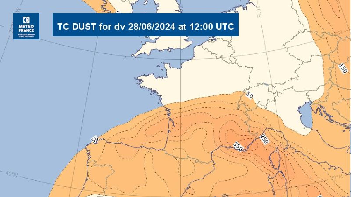 La pols en suspensió sobre part del sud d'Europa